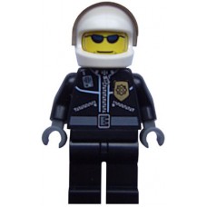 cty006 Police - City Leather Jacket with Gold Badge